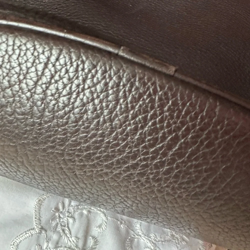 Coach brown Pebbled Leather Shoulder Bag